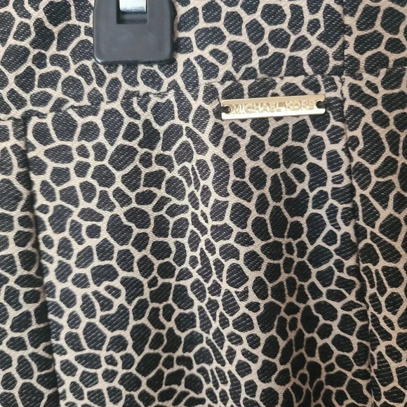 Michael Kors Split Hem Pull On Pants Animal Print Stretch Waist Size XL - Picture 4 of 6